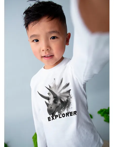 Camiseta m/l "explorer" - Nata    | MAYORAL