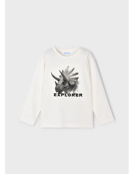 Camiseta m/l "explorer" - Nata    | MAYORAL