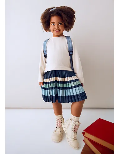 Vestido combinado rayas - Arena    | MAYORAL