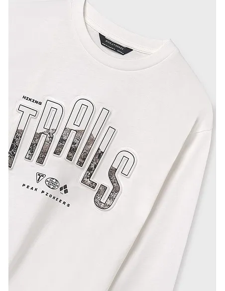 Camiseta m/l "trails" - Nata    | MAYORAL