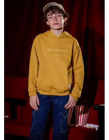 Pullover embossed con capucha - Honey    | MAYORAL