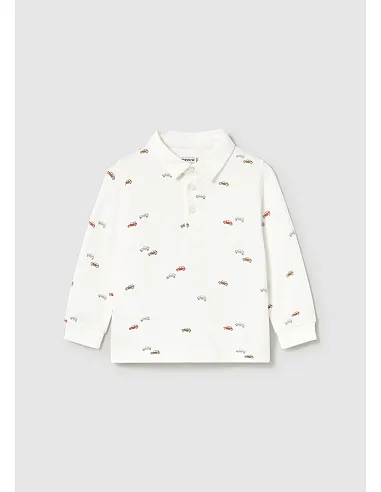 Polo m/l estampado - Nata      