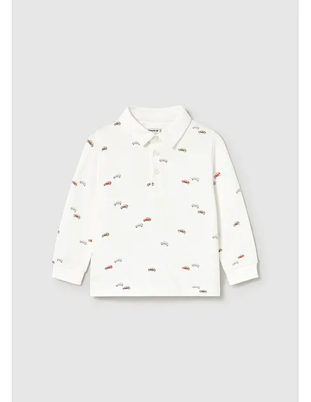 Polo m/l estampado - Nata      