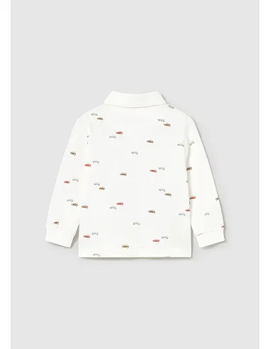 Polo m/l estampado - Nata      