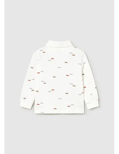 Polo m/l estampado - Nata      