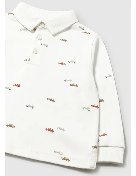 Polo m/l estampado - Nata      