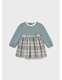 Vestido cuadros combinado - Blue bell  | MAYORAL