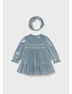 Vestido terciopelo con diadem - Blue bell  | MAYORAL