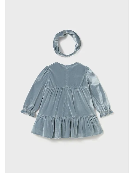Vestido terciopelo con diadem - Blue bell  | MAYORAL