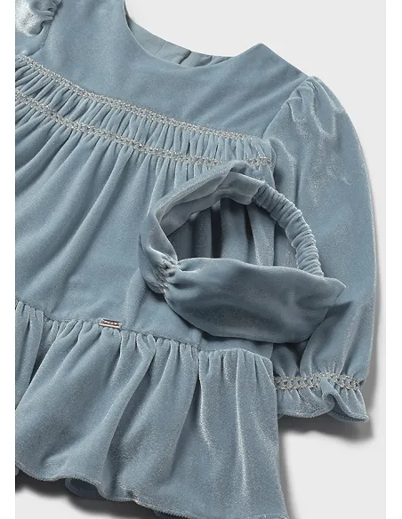 Vestido terciopelo con diadem - Blue bell  | MAYORAL