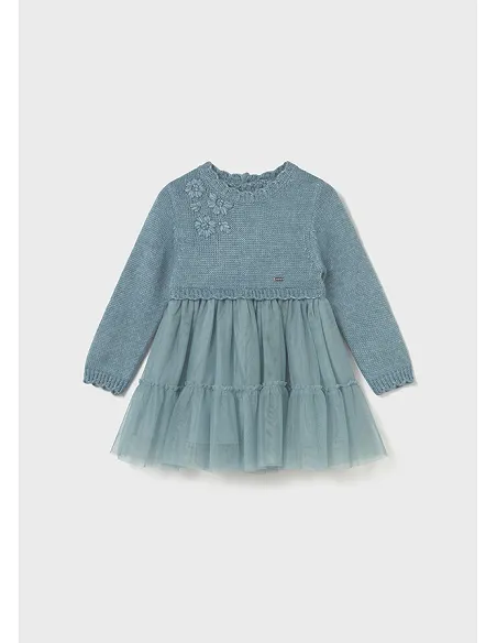 Vestido combinado tricot - Blue b mez | MAYORAL