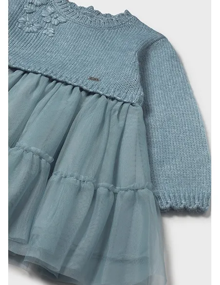 Vestido combinado tricot - Blue b mez | MAYORAL
