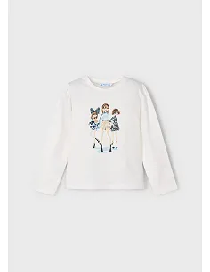 Camiseta m/l vestir - Nata-marin | MAYORAL