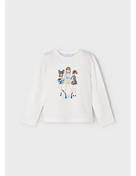 Camiseta m/l vestir - Nata-marin | MAYORAL