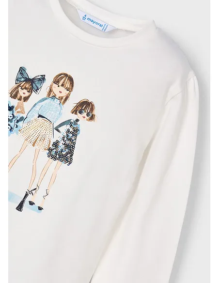 Camiseta m/l vestir - Nata-marin | MAYORAL