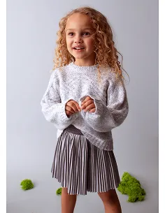 Falda plisada punto - Plata    | MAYORAL