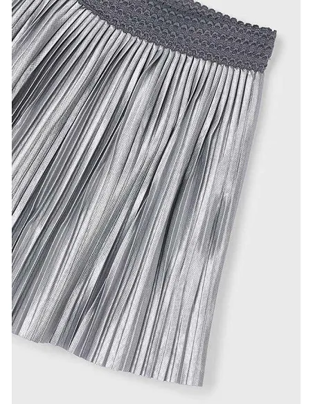 Falda plisada punto - Plata    | MAYORAL