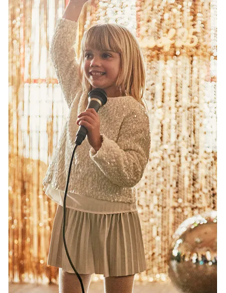 Vestido combinado lentejuelas - Arena    | MAYORAL