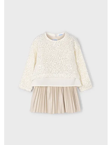 Vestido combinado lentejuelas - Arena    | MAYORAL