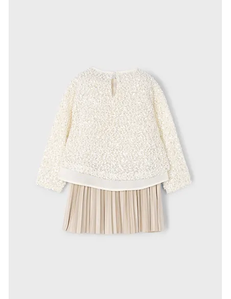 Vestido combinado lentejuelas - Arena    | MAYORAL