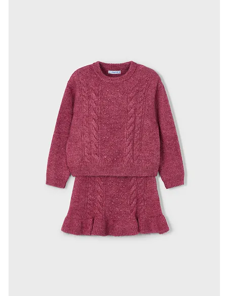 Conj. falda tricot ochos - Cereza mez | MAYORAL