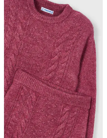 Conj. falda tricot ochos - Cereza mez | MAYORAL