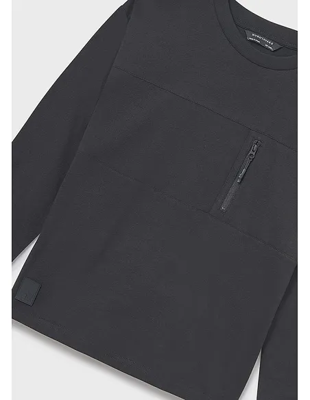 Camiseta m/l bolsillo - Negro    | MAYORAL