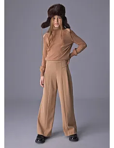 Pantalon largo wide leg - Camel    | MAYORAL