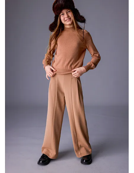 Pantalon largo wide leg - Camel    | MAYORAL