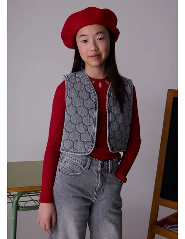 Chaleco denim acolchado - Gris | MAYORAL