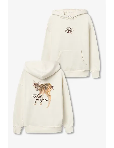 Sudadera Con Capucha Totoro Beige | TIFFOSI