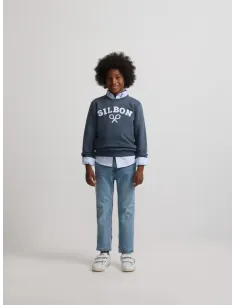 Sudadera kids raqueta media azul marino | SILBON