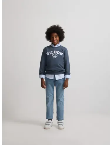 Sudadera kids raqueta media azul marino | SILBON