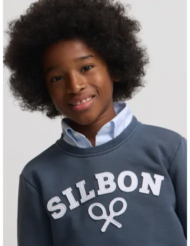 Sudadera kids raqueta media azul marino | SILBON