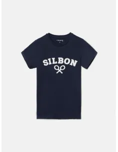 Camiseta kids raqueta media azul marino