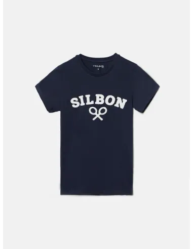 Camiseta kids raqueta media azul marino