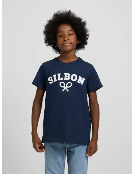 Camiseta kids raqueta media azul marino