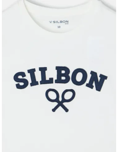 Camiseta kids raqueta media blanca