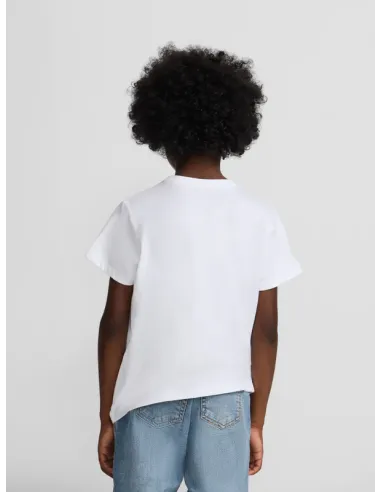 Camiseta kids raqueta media multicolor blanca | SILBON