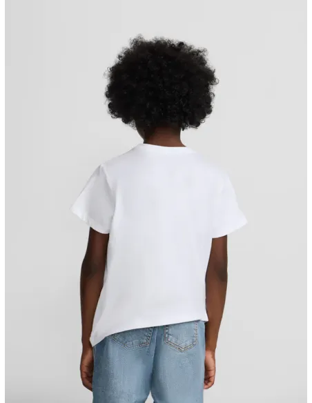 Camiseta kids raqueta media multicolor blanca | SILBON