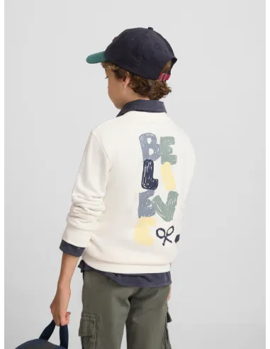 Sudadera kids believe crema | SILBON