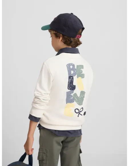 Sudadera kids believe crema | SILBON