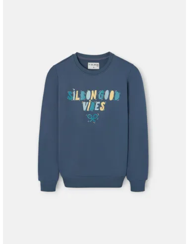 Sudadera kids good vibes azul marino | SILBON