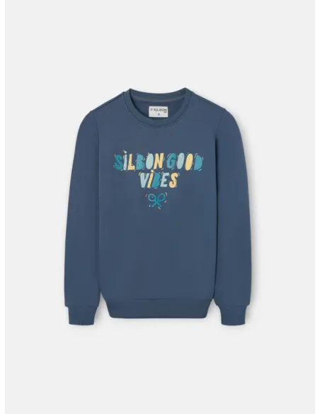 Sudadera kids good vibes azul marino | SILBON