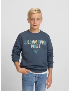 Sudadera kids good vibes verde | SILBON