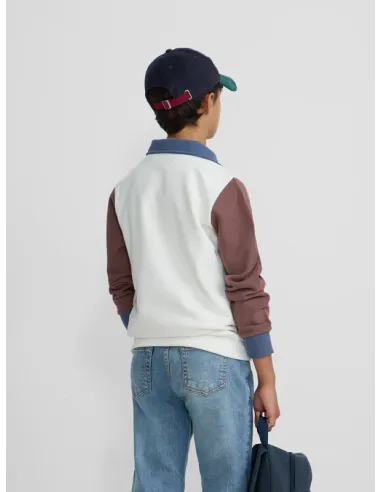 Sudadera kids media cremallera multicolor blanco | SILBON