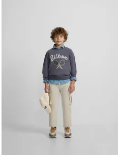 Sudadera kids raqueta junior azul indigo | SILBON