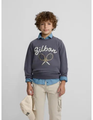 Sudadera kids raqueta junior azul indigo | SILBON