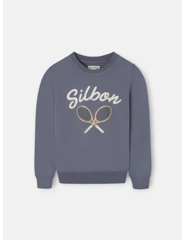 Sudadera kids raqueta junior azul indigo | SILBON