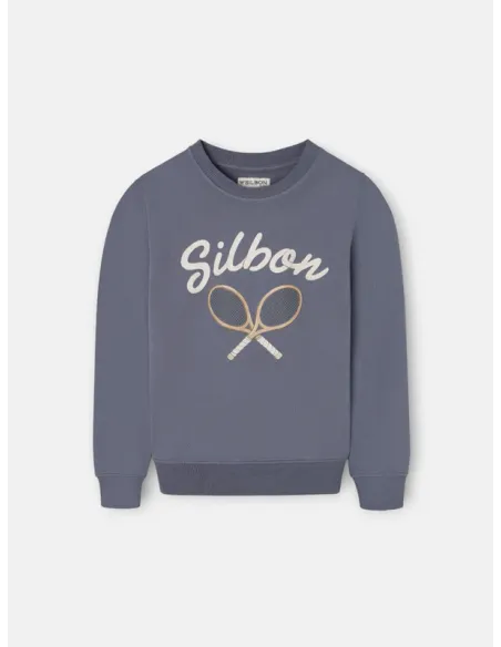 Sudadera kids raqueta junior azul indigo | SILBON